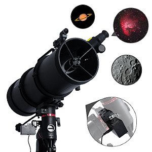 Telescópio Astronômico Uranum Galileu 160/800mm Montagem EQ4 Alemã Com Motor De Rastreamento Robusto