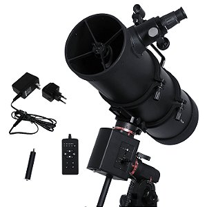 Telescópio Refletor Uranum 160mm Galileu Com Montagem Equatorial Alemã Motor 4 Tempos Base Motorizada Alta Precisão