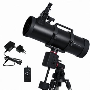 Telescópio Refletor Uranum 160mm Galileu Com Montagem Equatorial Alemã Motor 4 Tempos Base Motorizada Alta Precisão