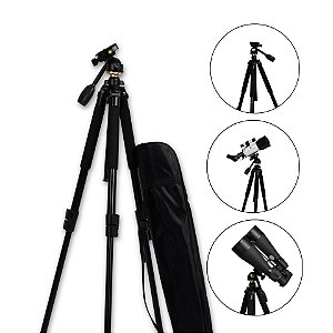 Tripé Uranum Profissional Suporte Estável Para Binóculos Telescópios Câmeras Lunetas Acessórios