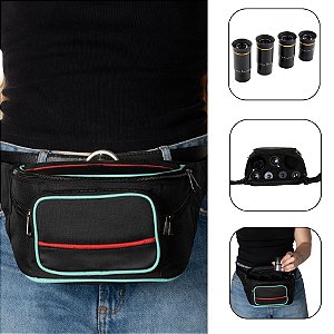 Bolsa Pochete Uranum Para Lentes Oculares Espaço 7 Eyepieces Proteção e Transporte Bolso Frontal