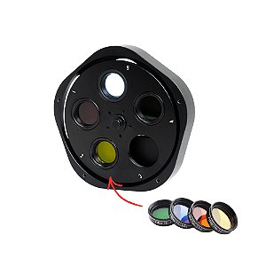 Porta Filtros 1.25" 5 Posições Uranum Alternador de Filtros para Telescópio Armazenamento Seguro Pratico
