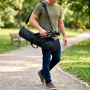 Bolsa Acolchoada Para Tripé Uranum Proteção Transporte De Acessórios Astronômicos Reforçada Tecido