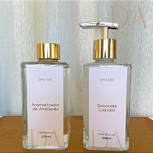 Kit Aromatizador de Ambiente + Sabonete Líquido Perolado Chá Branco 250ml