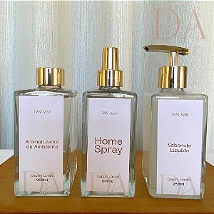 Kit Aromatizador + Home Spray + Sabonete Líquido Capim Limão 250ml