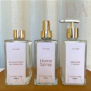 Kit Aromatizador + Home Spray + Sabonete Líquido Lavanda Francesa 250ml