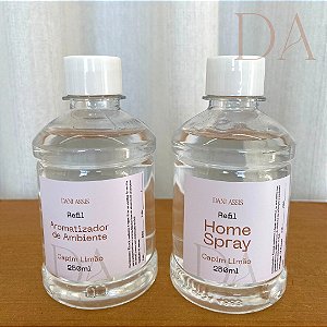 Kit Refil Aromatizador + Home Spray Capim Limão 250ml