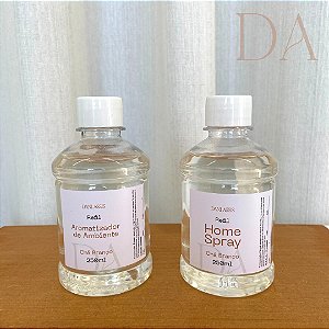 Kit Refil Aromatizador + Home Spray Chá Branco 250ml