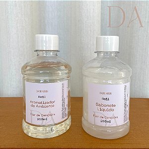 Kit Refil Aromatizador + Refil Sabonete Líquido Perolado Flor de Cerejeira 250ml