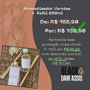 Aromatizador de Ambientes 250ml + Refil 250ml - Black