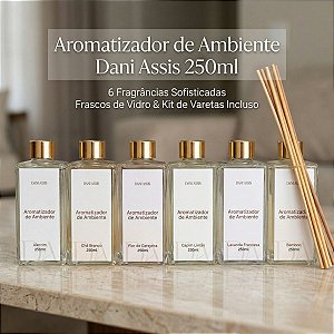 Aromatizador Difusor de Ambiente 250ml Frasco de Vidro Alto