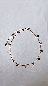 Colar/ Chocker Bolinhas Regulável - Semijoia Banhada Ouro 18 K