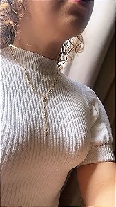 Colar Terço Nossa Senhora e Cruz Delicado- Banhado em Ouro 18K