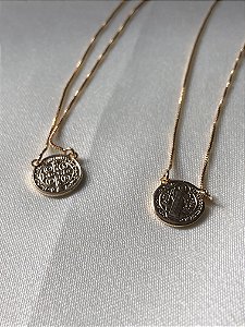 Colar Escapulário São Bento com Cruz- Banhado em Ouro 18K