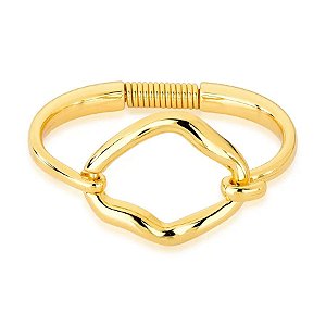 Bracelete Organico Oval Vazado  - Semijoia Banhada a Ouro 18K ou Ródio