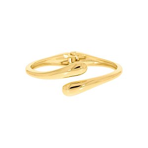 Bracelete Duas Gotas Liso- Semijoia Banhada no Ouro 18k