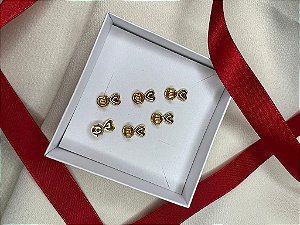 Tarraxa Magica Para Brinco- Rosquinha - Kit com 3 pares - Banhada a Ouro 18K - SEMIJOIAS