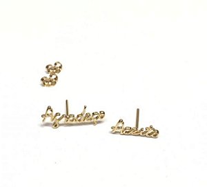 Brinco Agradeço e Aceito- Banhado a Ouro 18K - Semijoia
