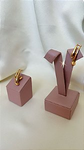 Brinco Ear Hook Gota Dupla Liso - Meia Argola - Banhada a Ouro 18K - Semijoia