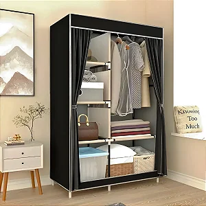 Guarda Roupa Closet Dobrável Organizador Preto