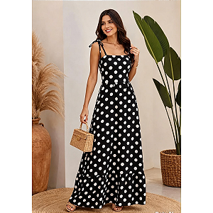 Vestido Longo Poá