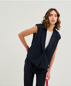 COLETE AMÉLIA AZUL RISCA DE GIZ