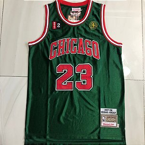 Camisa de Basquete Michael Jordan Chicago Bulls Authentic Green Brilhante 1997/1998