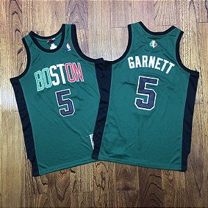 Camisa de Basquete Boston Celtics Especial Italy Flag 2007 Hardwood Classics M&N - 21 Kevin Garnett