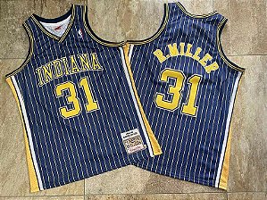 Camisa de Baquete Indiana Pacers Bordado Denso Hardwood Classics M&N - 31 Reggie Miller