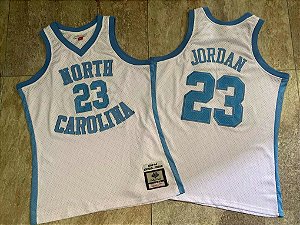 Camisa de Basquete retrô North Carolina Bordado Denso - 23 Michael Jordan