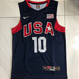 Camisa de Basquete USA Dream Team Olimpíadas 2008 Bordado Denso - Kobe Bryant 10