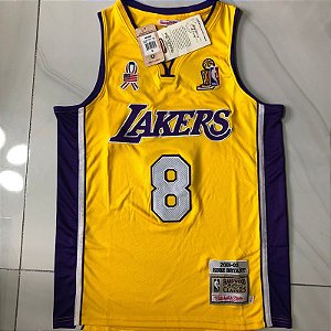 Camisa de Basquete Los Angeles Lakers 2001/2002 Bordado Denso Hardwood Classics M&N - 8 Kobe Bryant