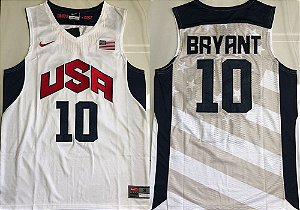 Camisa de Basquete USA Dream Team Olimpíadas de 2012, Bordado Denso - Kobe Bryant 10