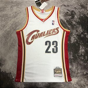 Camisa de Basquete Cleveland Cavaliers 2003/04 Aplicado a Quente Hardwood Classics M&N - 23 Lebron James