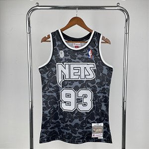 Camisa de Basquete Especial Brooklyn Nets x BAPE x M&N Hardwood Classics (prensada a quente)