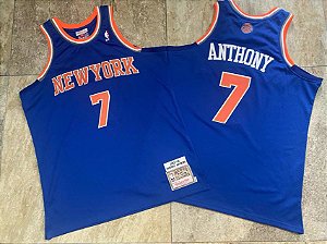 Camisa de Basquete New York Knicks 2012-13 Versão Bordado Denso - 7 Carmelo Anthony