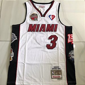 Camisa de Basquete Miami Heat Hall da Fama Hardwood Classics M&N - 3 Dwayne Wade