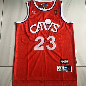 Camisa de Basquete Retrô Adidas Cleveland Cavaliers Bordado Denso Quente Hardwood Classics M&N - 23 Lebron James