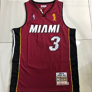 Camisa de Basquete Miami Heat Especial Campeão 2005/06 Hardwood Classics M&N - 3 Dwayne Wade