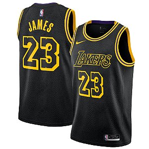 Camisa de Basquete Black Mamba Edition Los Angeles Lakers - 23 LeBron James, 24 Kobe Bryant