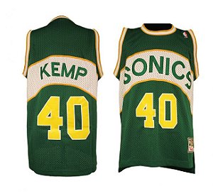 Camisas Retrô Seatle Supersonics - 20 Gary Payton, 40 Shawn Kemp