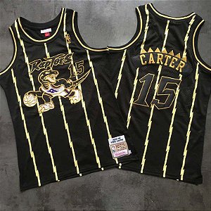 Camisa Especial Toronto Raptors Black'N'Gold Hardwood Classics M&N - 15 Vince Carter, 1 McGrady