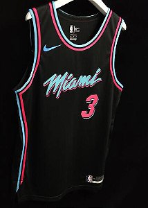 Camisas de Basquete Miami Heat City Edition versão jogador - 3 Wade