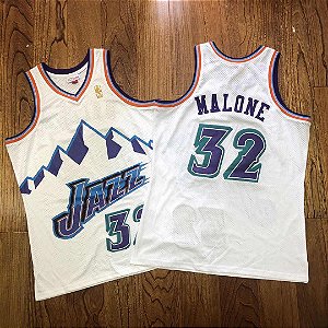 Camisa de Basquete Retrô Utah Jazz 96/97 Hardwood Classics M&N - 32 Karl Malone, 12 John Stockton