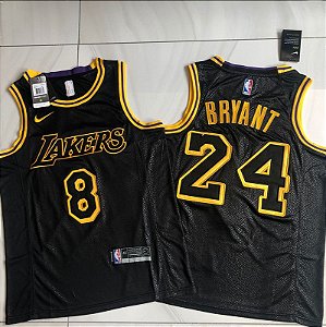 Camisa de Basquete authentic "Special for Kobe" Black Mamba Edition Los Angeles Lakers  Bordado Denso - 8 / 24 Kobe Bryant