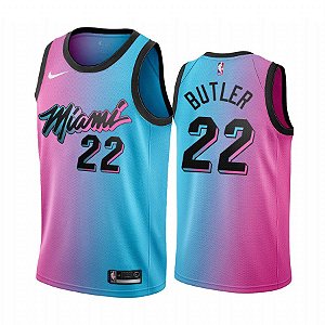 Camisa de Basquete Miami Heat 2021 City Edition - 14 Herro, 22 Butler, 13 Adebayo, 3 Wade