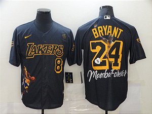 Camisa de Baseball Los Angeles Lakers Especial Mamba Forever - Kobe Bryant 8 / 24