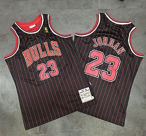 Camisa de Basquete Chicago Bulls 95/96 com listra hardwood classics M&N - 23 Michael Jordan