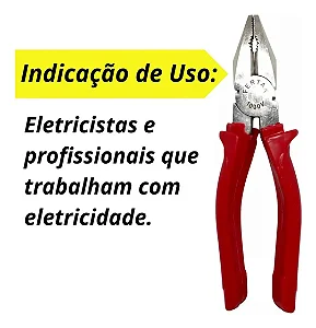 Alicate Universal 1000v Aço 8pol. Isolado Eletricista Fertak