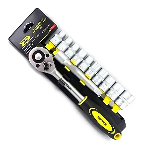 Jogo De Chave Soquete Sextavadas Com Catraca 1/2pol